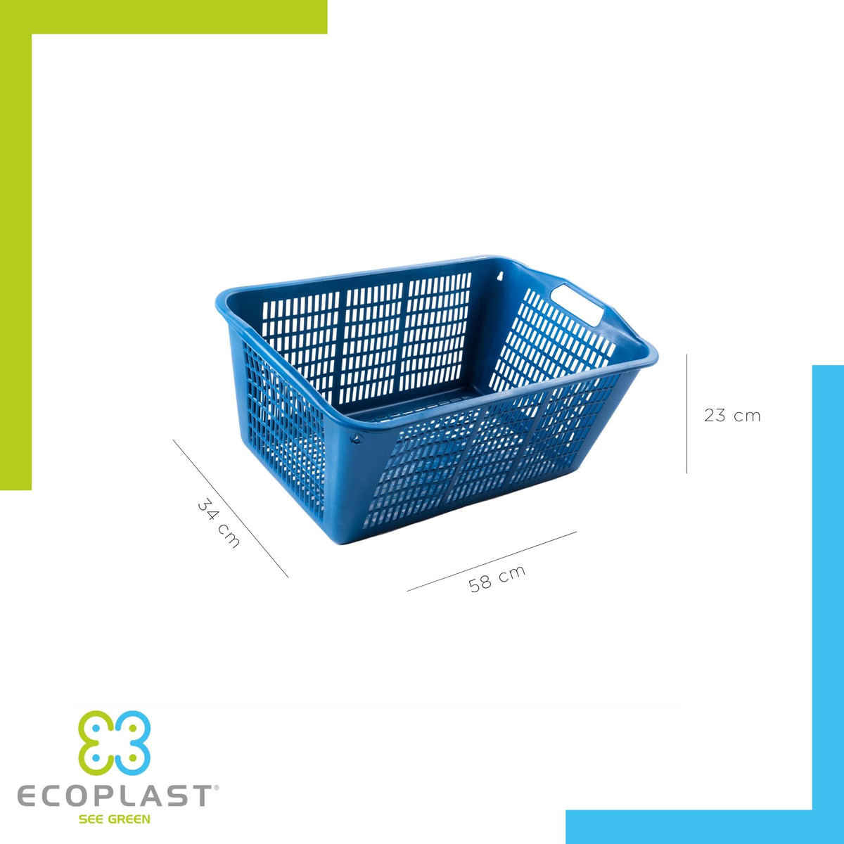 Cesta Multiuso 58cm Riciclata Manici Made in Italy