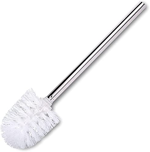 3 PCS. REPLACEMENT BRUSH BRUSH HOLDER FOR BATHROOM WC - WHITE - STAINLESS STEEL HANDLE WITH INTERCHANGEABLE HEAD