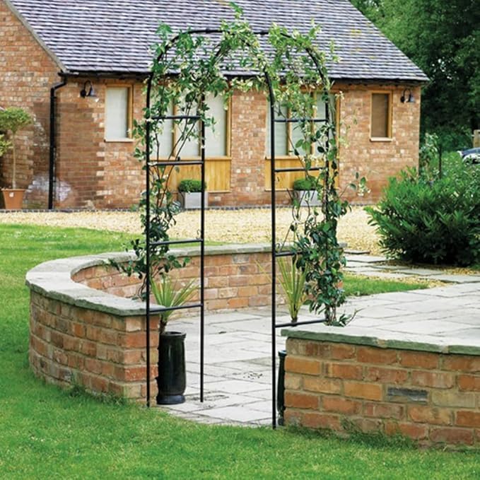 Arco Giardino Metallo Verde 140x38x240cm Rose Rampicanti