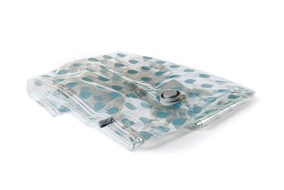 Perfetto 0362F Space-Saving Vacuum Storage Bag - Ideal for Clothes and Linens, 80% Polyethylene, 20% Polyamide, Avio or Powder, 70x90 cm, 2 Pieces