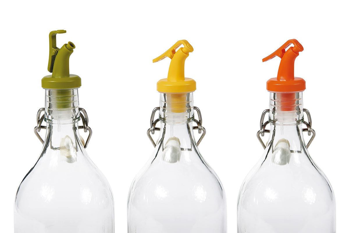 Bouchon anti-goutte pour huile et vinaigre - Ensemble multicolore de 2 pièces