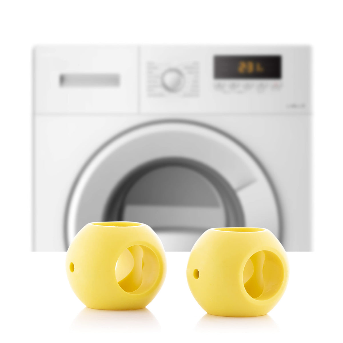 InnovaGoods - Set di 2 Sfere Magnetiche Anticalcare Ioclean, Eco-Friendly, Riutilizzabile, Risparmio Energetico, Ideale per Lavatrici e Lavastoviglie, Giallo, Plastico