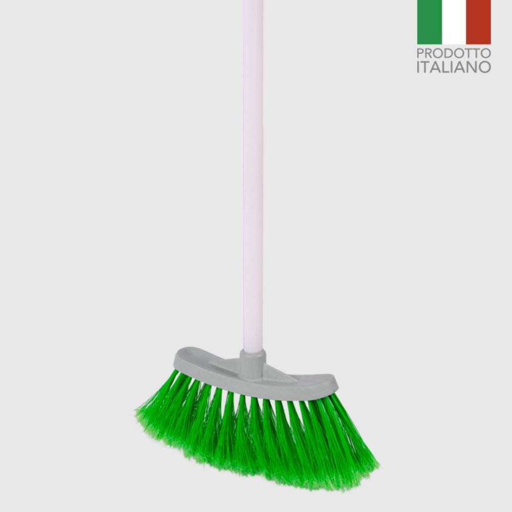 Scopa per Bambini, con Setole Piumate, Altezza del Manico 65 cm, Colore Casuale