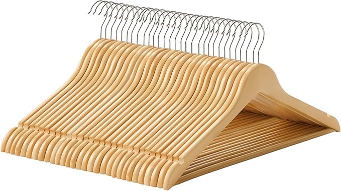 Grucce Legno Set 15 Pz 42cm Gancio 360° Barra Antiscivolo
