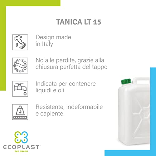 Tanica Ecoplast 5-10-15-20L Tappo Ermetico Made in Italy