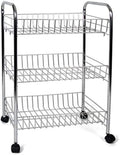 Carrello 3 Ripiani con Ruote - Portafrutta 41x26x64cm