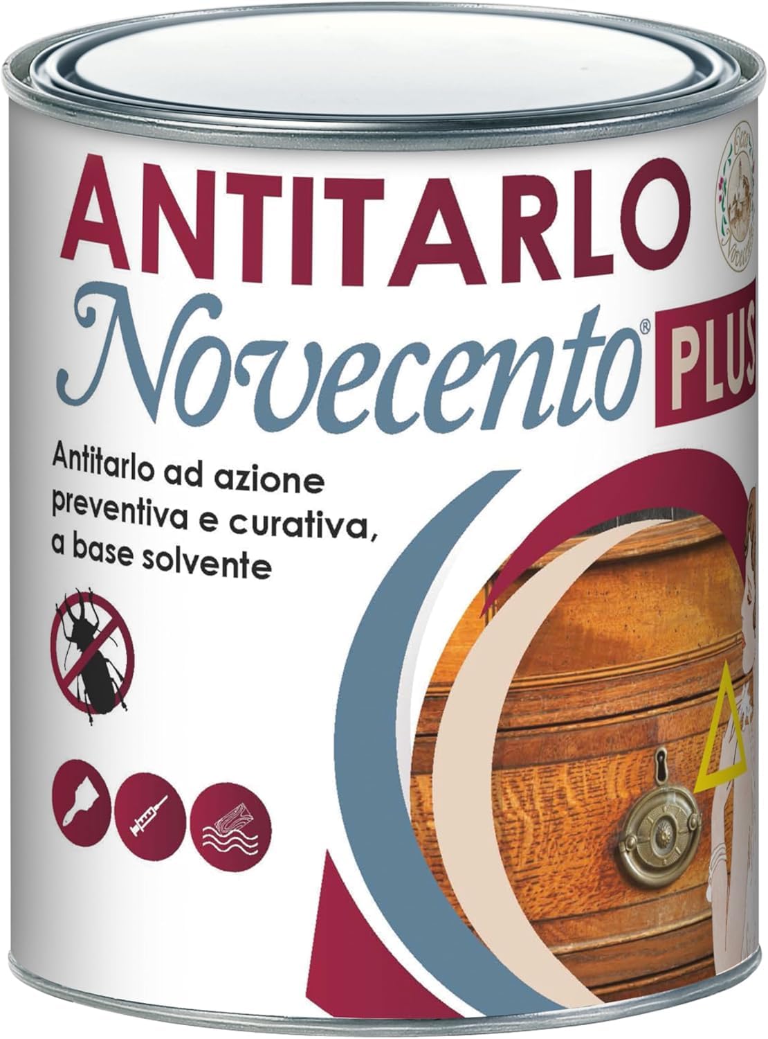 Novecento Plus Répulsif contre les vrillettes, 750 ml Liquide professionnel pour la protection des meubles et ameublements en bois, traitement préventif et curatif