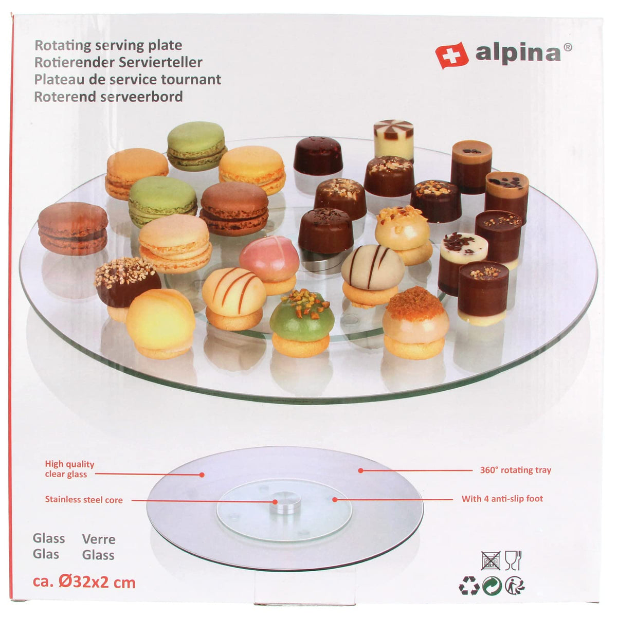 Alpina - Glass Turntable 16.2/32.2cmx1.6cm