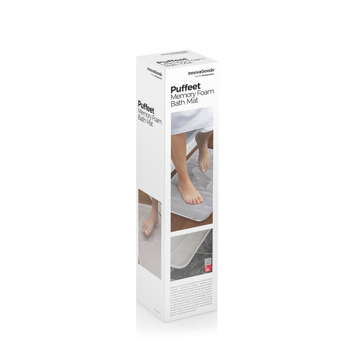 Tappeto Bagno Memory Foam Antiscivolo Grigio 55x40