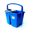 Double-basin bucket with 14-litre wringer. 2 x 7-litre tubs.