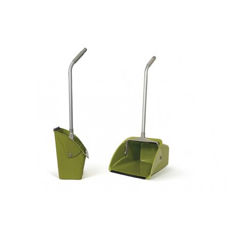 Set Pulizia da Giardino, Scopa con Manico in Metallo e Alzaimmondizia Basculante, per Esterni, Cortile e Terrazze