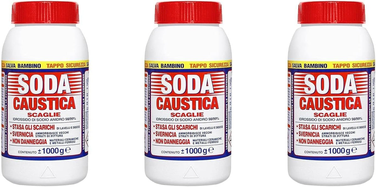 Soda Caustica Scaglie 1kg Pura 100% Sturatore Professionale