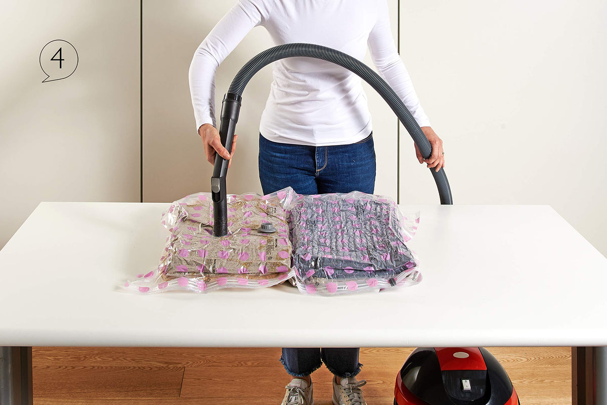 Perfetto 0362F Space-Saving Vacuum Storage Bag - Ideal for Clothes and Linens, 80% Polyethylene, 20% Polyamide, Avio or Powder, 70x90 cm, 2 Pieces
