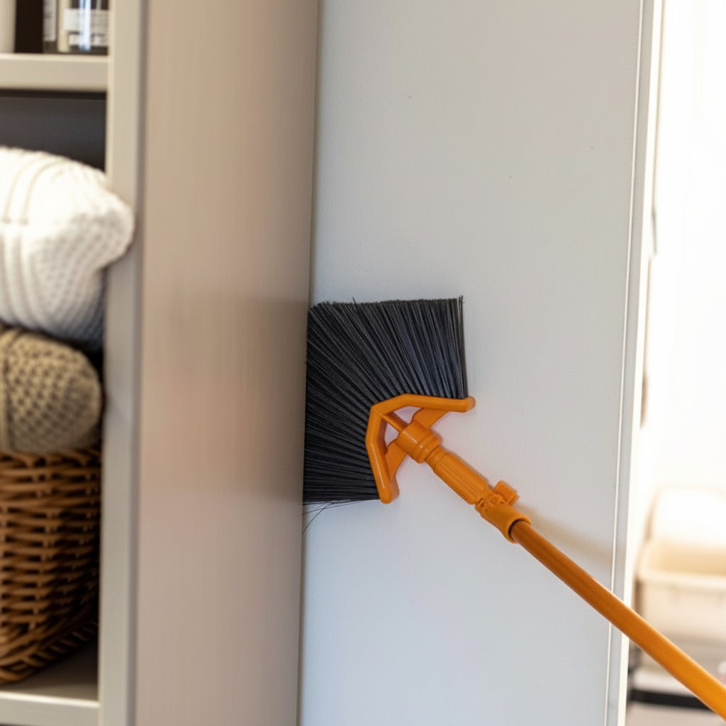 CORNER BRUSH WITH TELESCOPIC HANDLE EXTENDABLE TO 152 CM REACHES EVERY CORNER