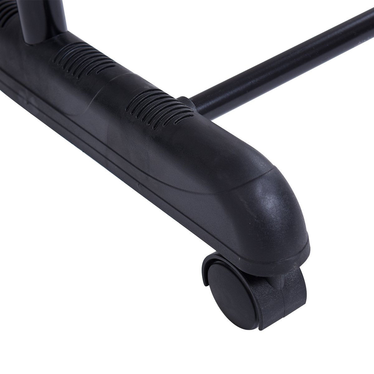 RELAX4LIFE Coat Rack with Wheels, Extendable Garment Rack with Shoe Rack, Adjustable Height and Width, Steel and Plastic Floor Coat Rack, Black