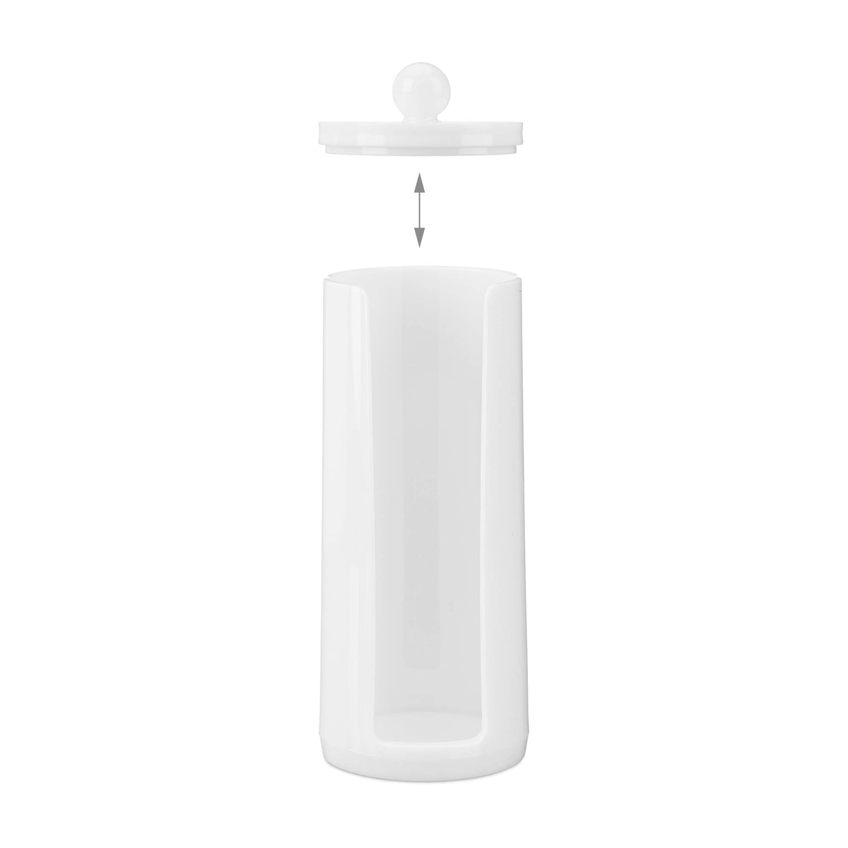 Relaxdays Set of 2 Cotton Pad Dispensers, Acrylic, Cylindrical, with Lid, Bathroom, 20 x 7 cm, Various Colours