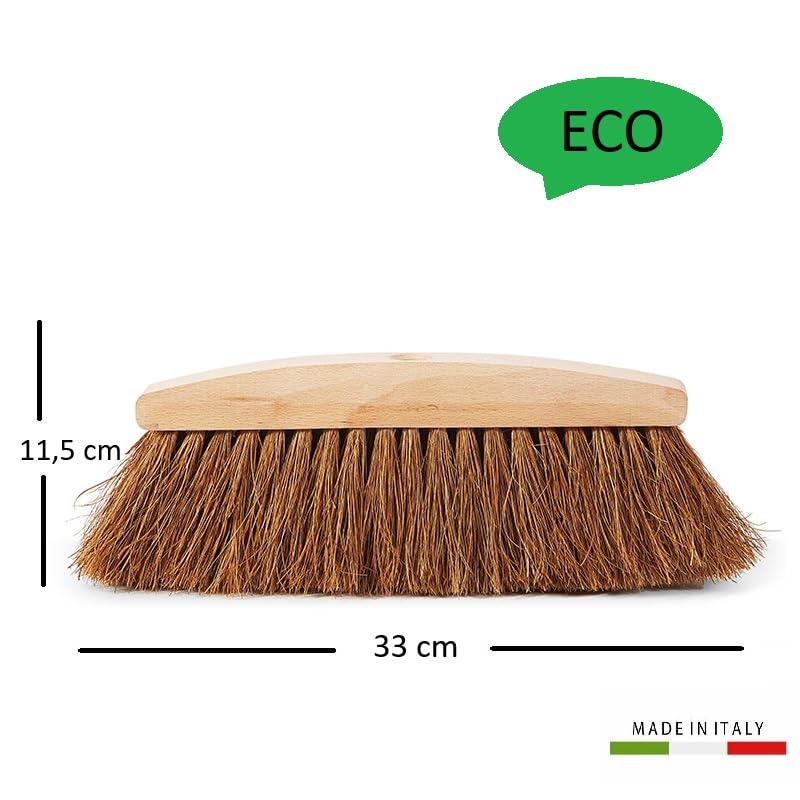 Scopa Ecologica in Fibra di Cocco Naturale 33 cm – Cotto, Parquet e Terrazze