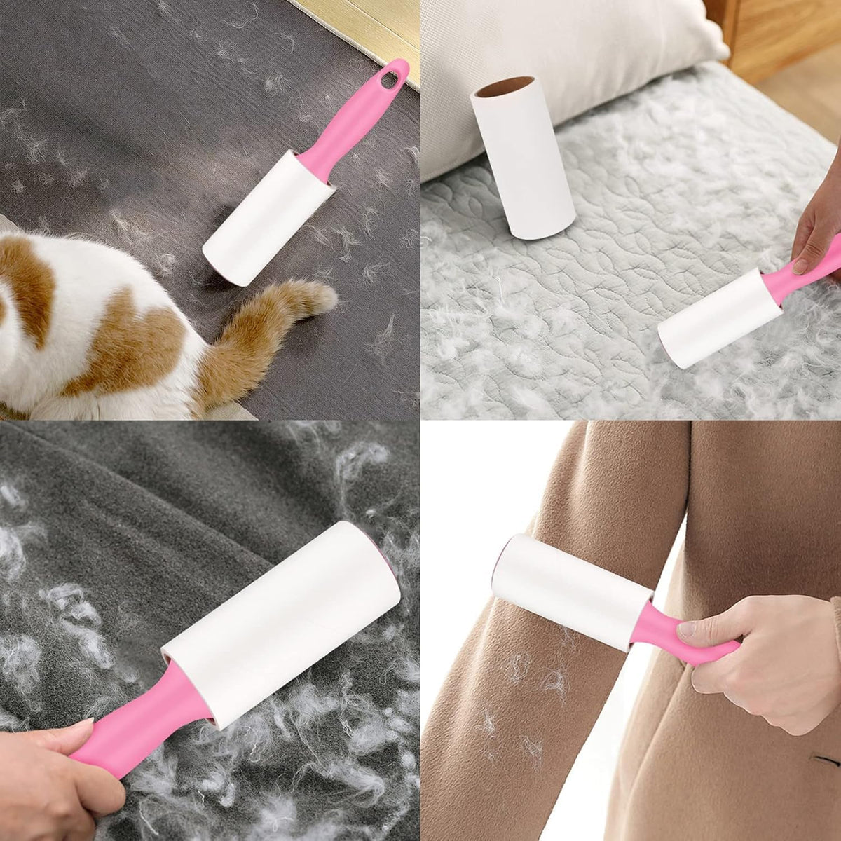 Set Spazzole Levapelucchi Professionale - Velluto + Adesiva 60 Fogli - Peli Animali