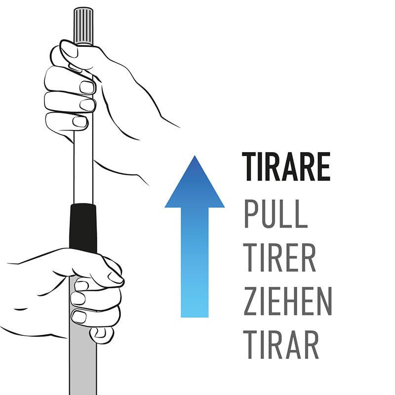 FERCASASHOP Telescopic Handle in Painted Metal Extendable up to 3m