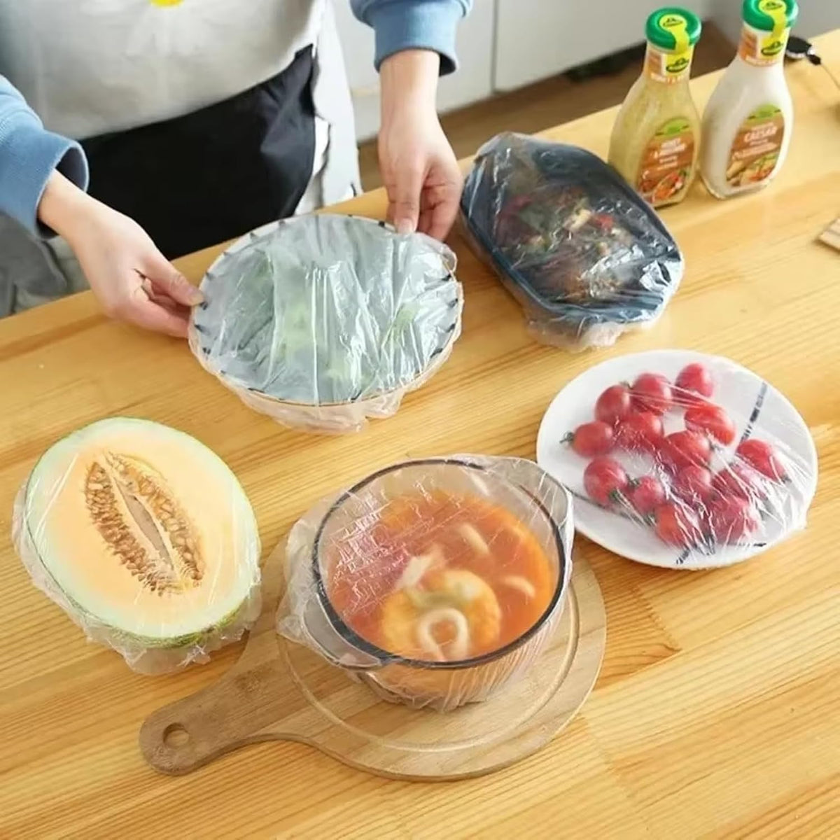 Copripiatti Elastici Riutilizzabili 200 Pz - Copri Alimenti Ø 25 cm Senza BPA