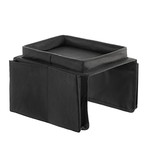 InnovaGoods - Multifunctional Sofa Tray with 6 Remote Control Pockets, Modern Design, Resistant Material, Black, Polyester Cotton