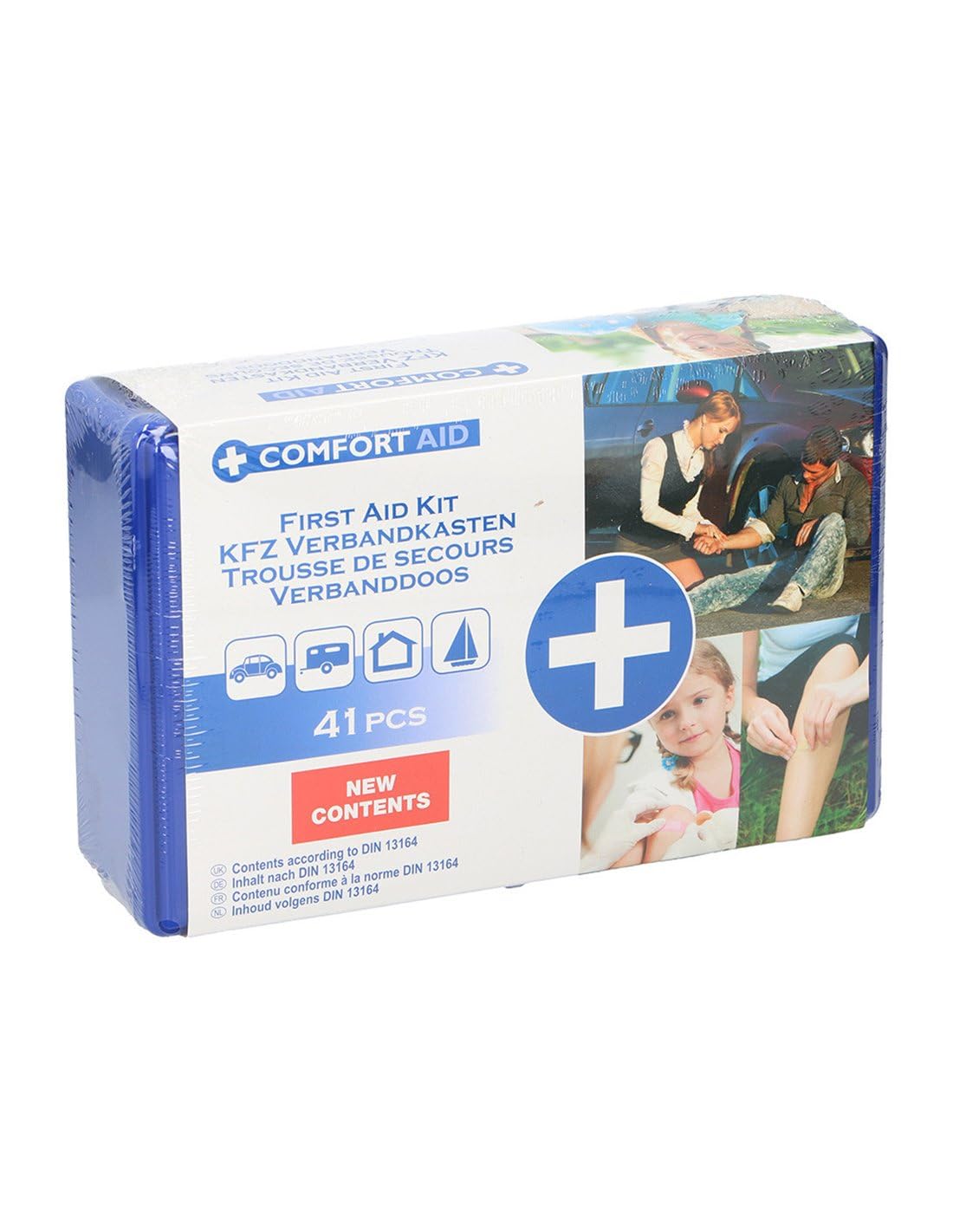Kit Pronto Soccorso 41 Pezzi Conforme DIN 13164 - Casa Auto Lavoro Viaggio | Comfort Aid