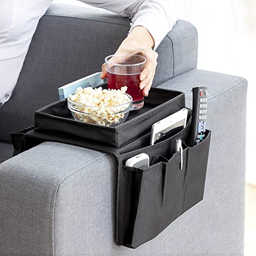 Vassoio Divano InnovaGoods Organizer 6 Tasche Nero