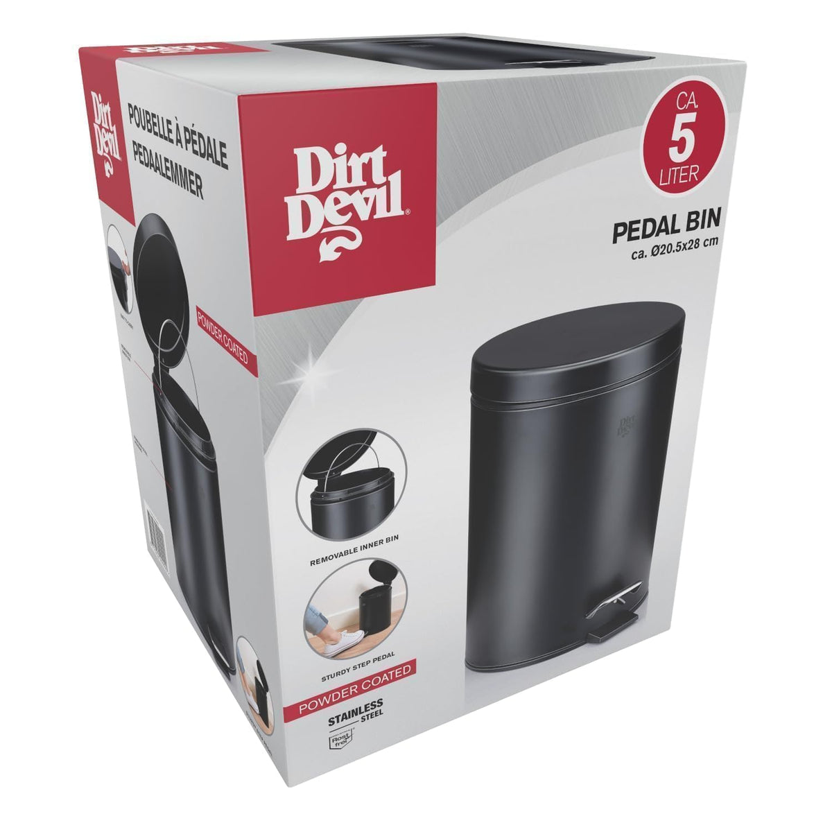 Dirt Devil Stainless Steel Soft-Close Pedal Bin for Kitchen