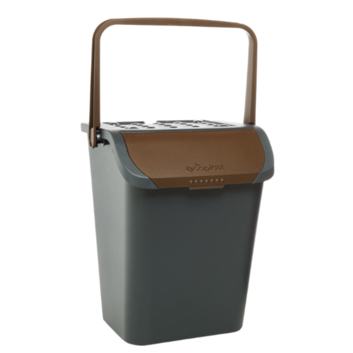 Pattumiera Ecoplast 35L Marrone Raccolta Differenziata Apertura a Libro