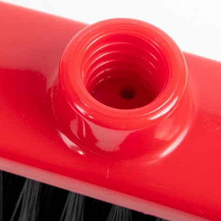 Balai d'intérieur à tête rouge - Nylon économique pour tous types de sols, idéal pour le carrelage, couleur rouge
