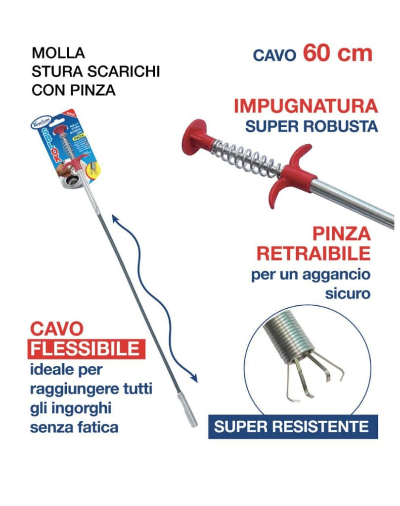 Molla stura scarichi con pinza 60cm
