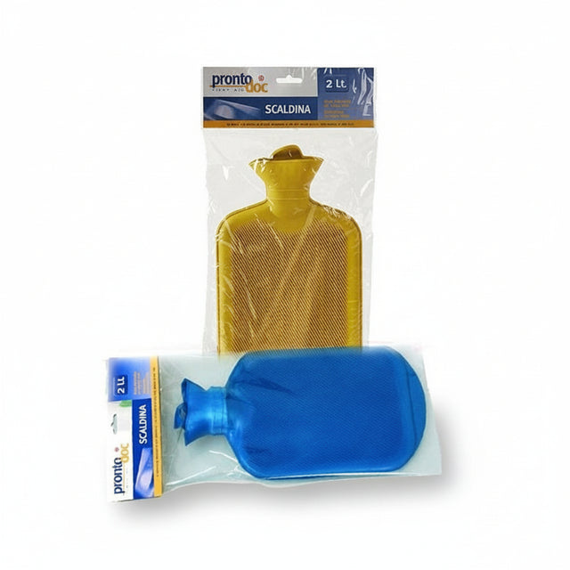 2 Lt. certified hot water bottle, double wall, assorted colors