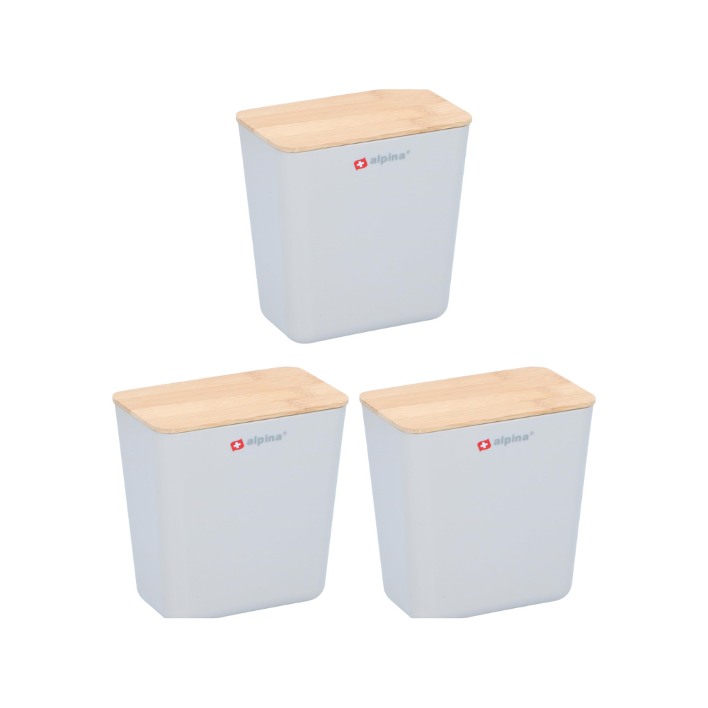 Set 3 Contenitori Ermetici 1L Alpina | Coperchio Bambù