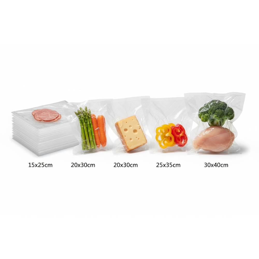 Kit 400 Buste Sottovuoto Goffrate 4 Misure Professionali
