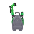 Tuyau d'arrosage Kinzo de 10 m avec accessoires et support, buse de pulvérisation à 7 jets, plastique, vert/gris