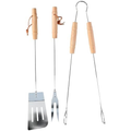 Ensemble d'ustensiles de cuisine pour barbecue et grillades en extérieur (fourchette, spatule, pince)