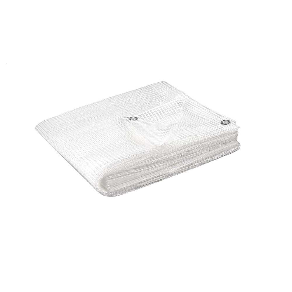 Bâche en maille blanche 200 x 300 cm avec œillets - Protection et intimité pour mobilier de jardin, idéale pour le camping - Housse de protection pour meubles