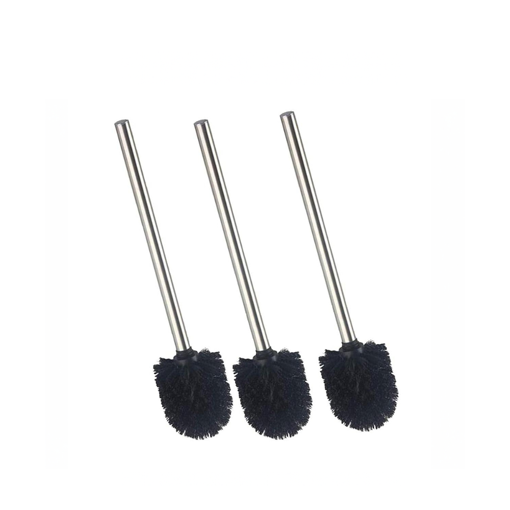 Toilet Brush with Stainless Steel Handle, Black Thread