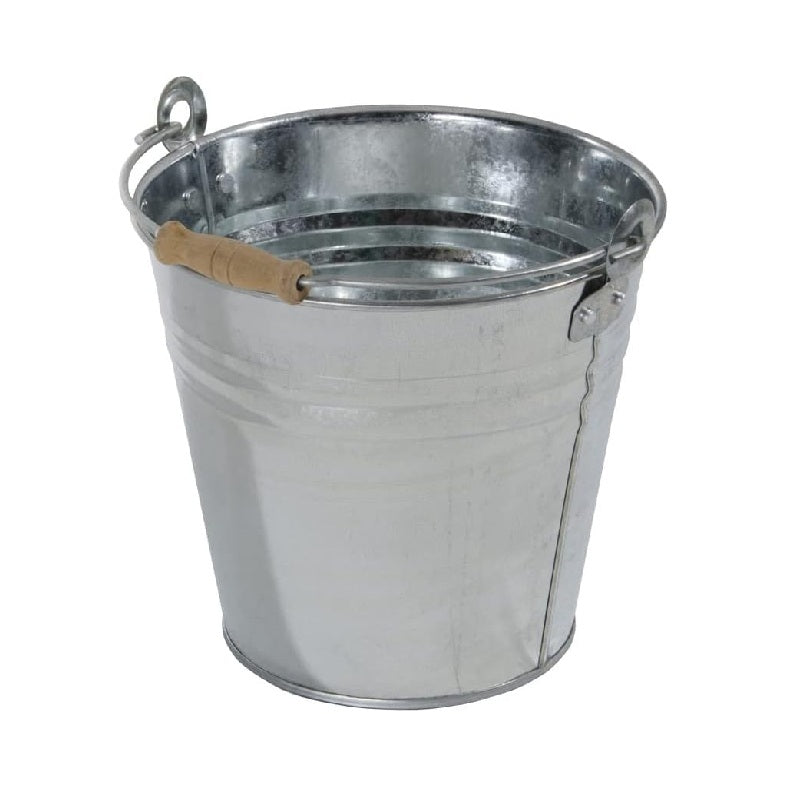 Secchio in Zinco 8L con Manico in Legno - Multiuso Giardino e Casa