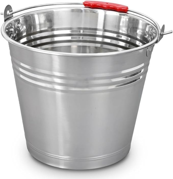 Secchio Acciaio Inox 10L Ø28cm Cucina Giardino