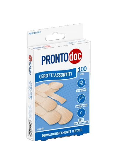 Cerotti Classici Assortiti con Clorexidina - Confezione da 2 (100 Cerotti) | PRONTO DOC