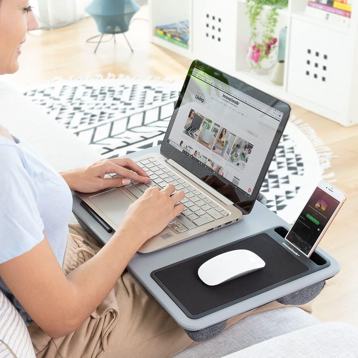 Scrivania Portatile Laptop Cuscino XL Deskion Ergonomica