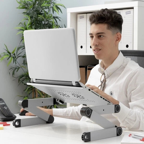 Tavolo PC Portatile Regolabile Pieghevole Ventilato Ergo
