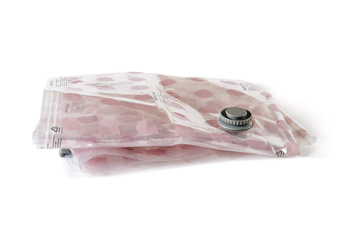 Perfetto 0362F Space-Saving Vacuum Storage Bag - Ideal for Clothes and Linens, 80% Polyethylene, 20% Polyamide, Avio or Powder, 70x90 cm, 2 Pieces