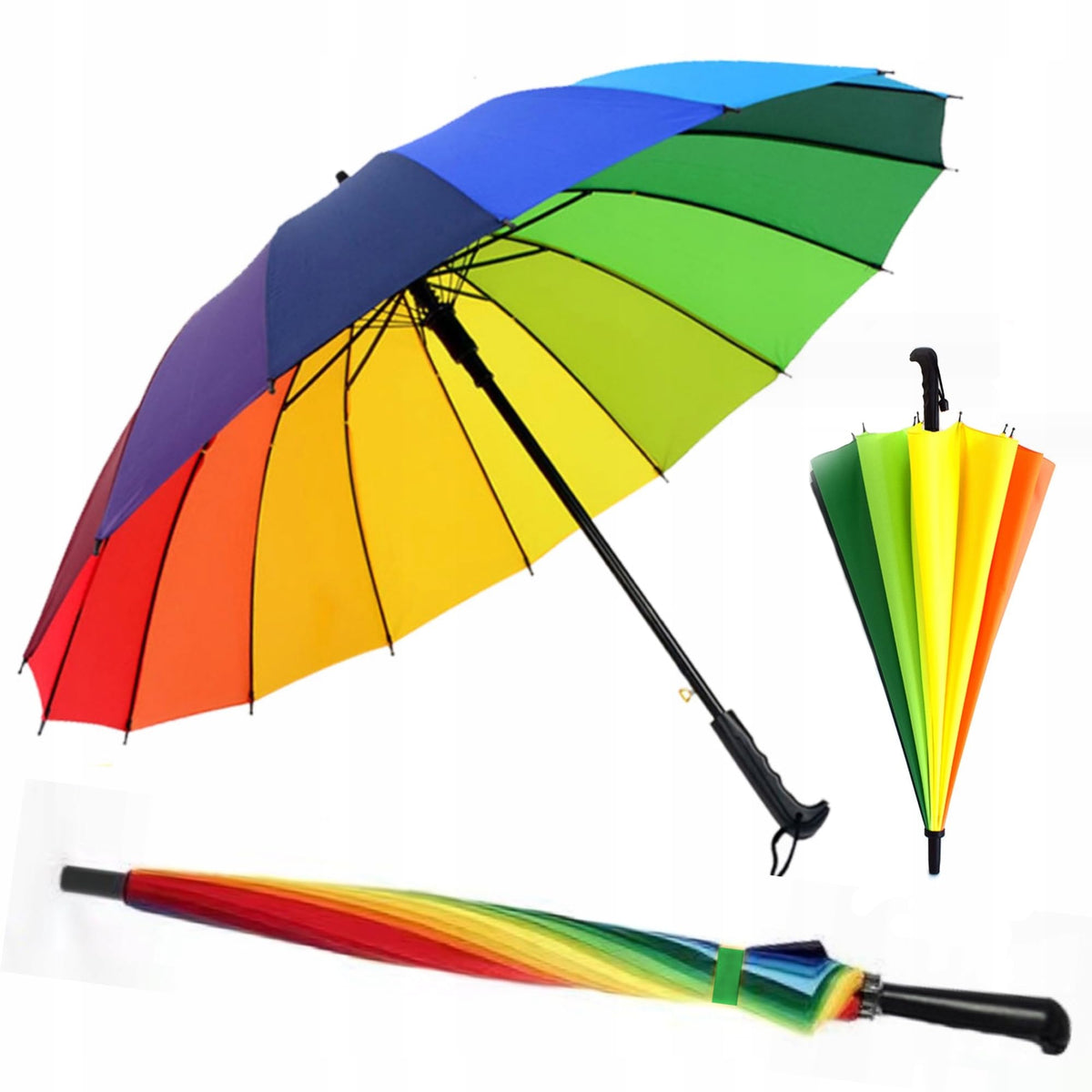 Ombrello Pieghevole Arcobaleno 16 Stecche Antivento