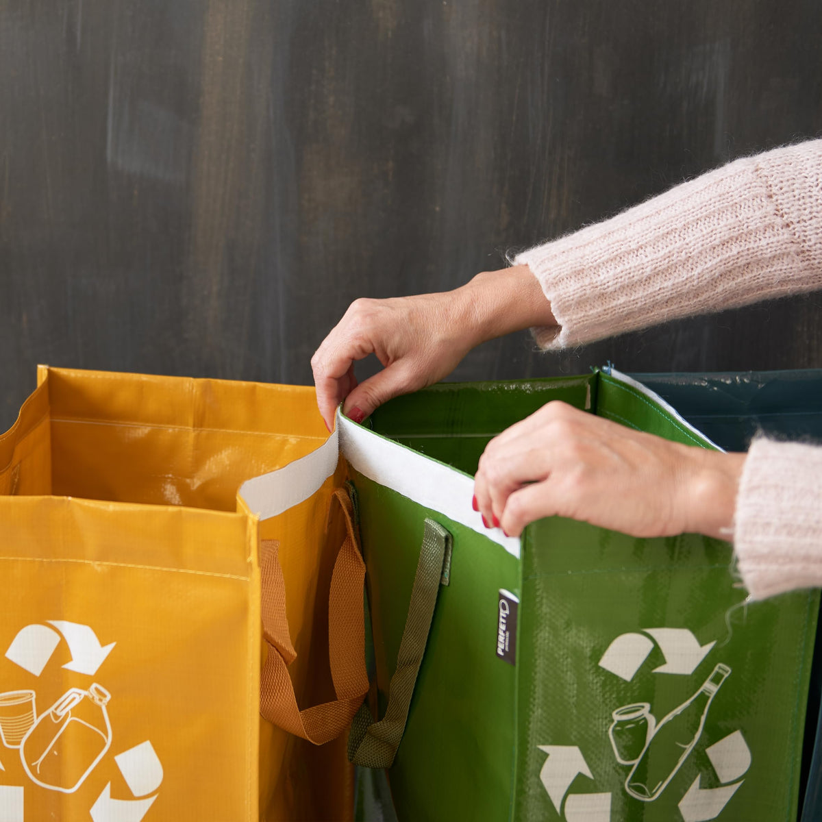 Perfect Recycle Bag Waste Bin for Separate Waste Collection 3 Compartments
