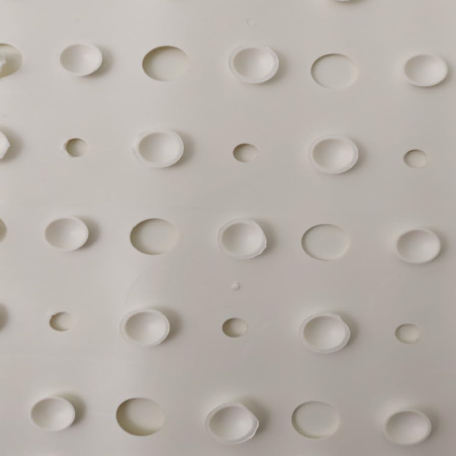FERCASASHOP Non-Slip Square Shower Mat in White Rubber - LUX, Dimensions 54X54 cm