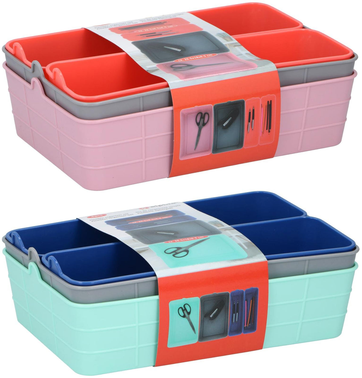Organizer Portaoggetti Flex Impilabile 4 Pezzi colori diversi