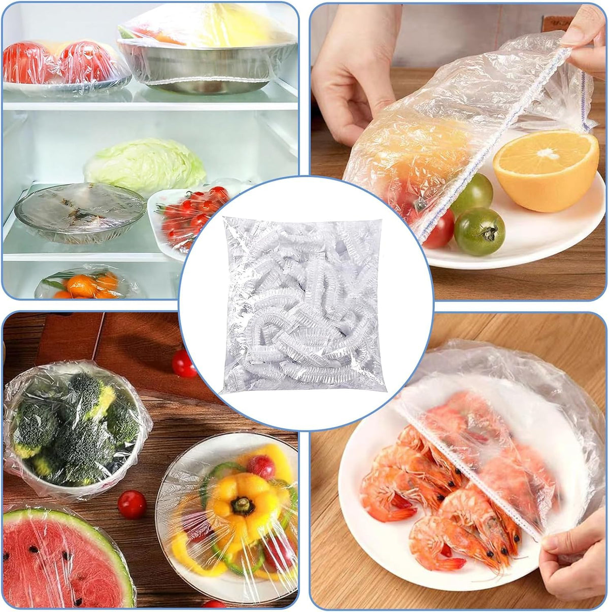 Copripiatti Elastici Riutilizzabili 200 Pz - Copri Alimenti Ø 25 cm Senza BPA