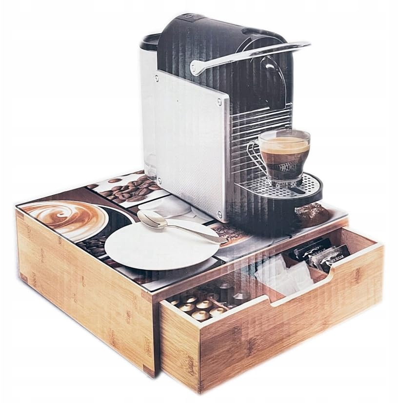 Porta Capsule Caffè Bambù 30x30cm 60+ 6 Scomparti Nespresso